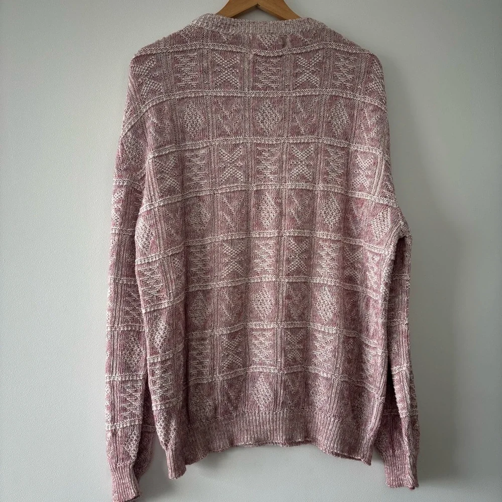 Vintage 1980's Retro Royal North Mills Textured Pink Oversized Sweater X-Large - Picture 7 of 9